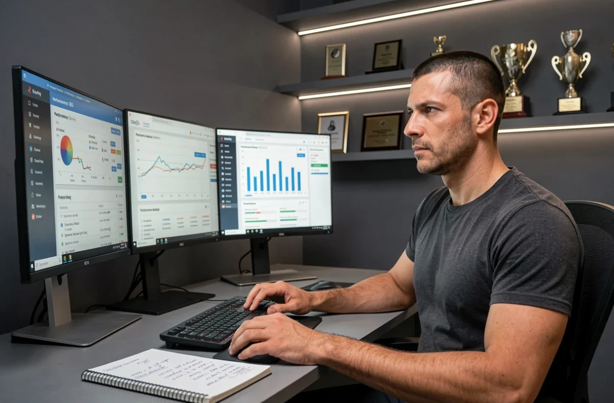 Expert SEO de l'agence Ranker analysant des données de référencement et de performance de site web
