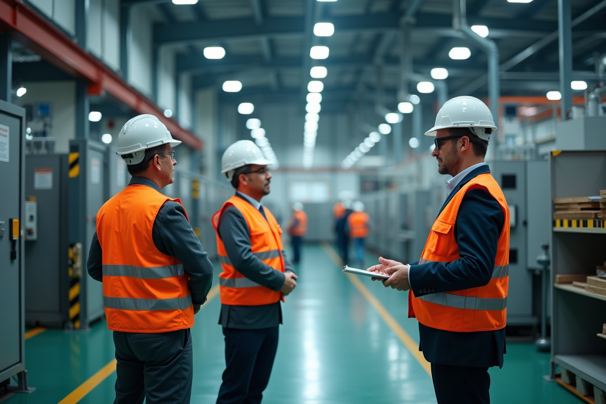 Inspection de securite dans une usine industrielle